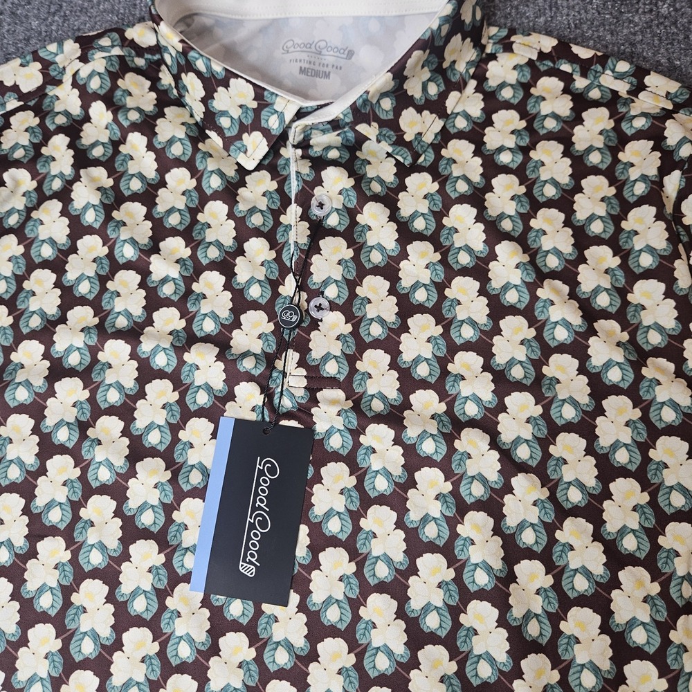 NWT Good Good Mens Polo Shirt The Grand Entrance Size Medium Floral $79 Retail